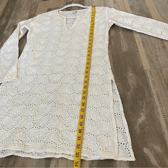RAJ EMBROIDERED LACE TUNIC MINI DRESS COVERUP - Picture 6 of 10